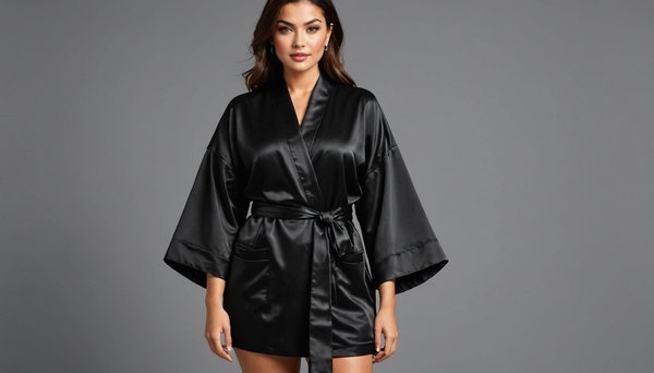 Kimono satin femme noir : douceur et chic à votre portée